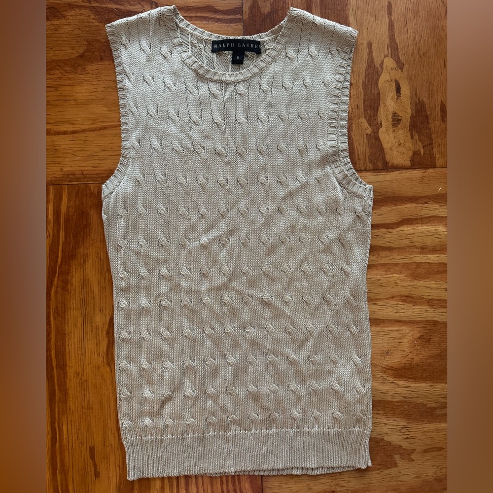 Vintage Ralph Lauren Cableknit Silk Vest